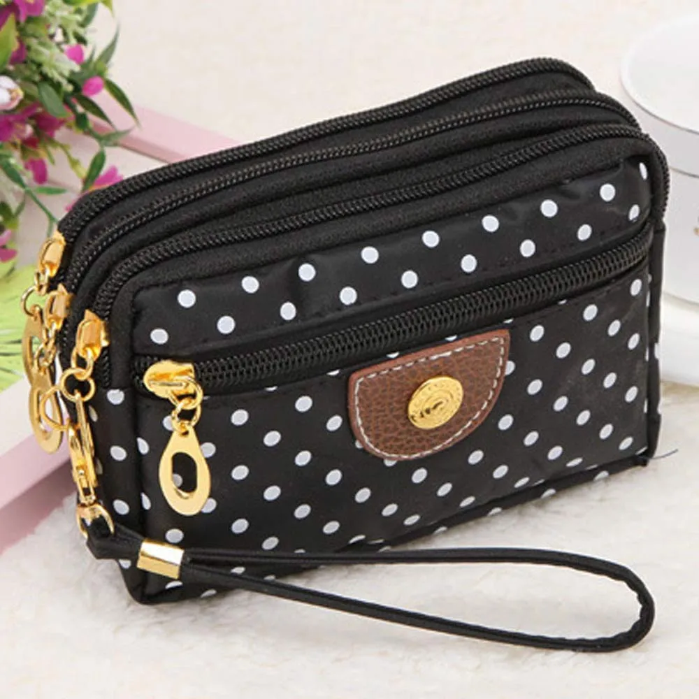 Fashion Women Canvas hand bag purse dots Multi-function High Quality Clutch Bag Messenger Wave Zipper Bag portefeuille femme new
Fashion Women Canvas hand bag purse dots Multi-function High Quality Clutch Bag Messenger Wave Zipper Bag portefeuille femme new