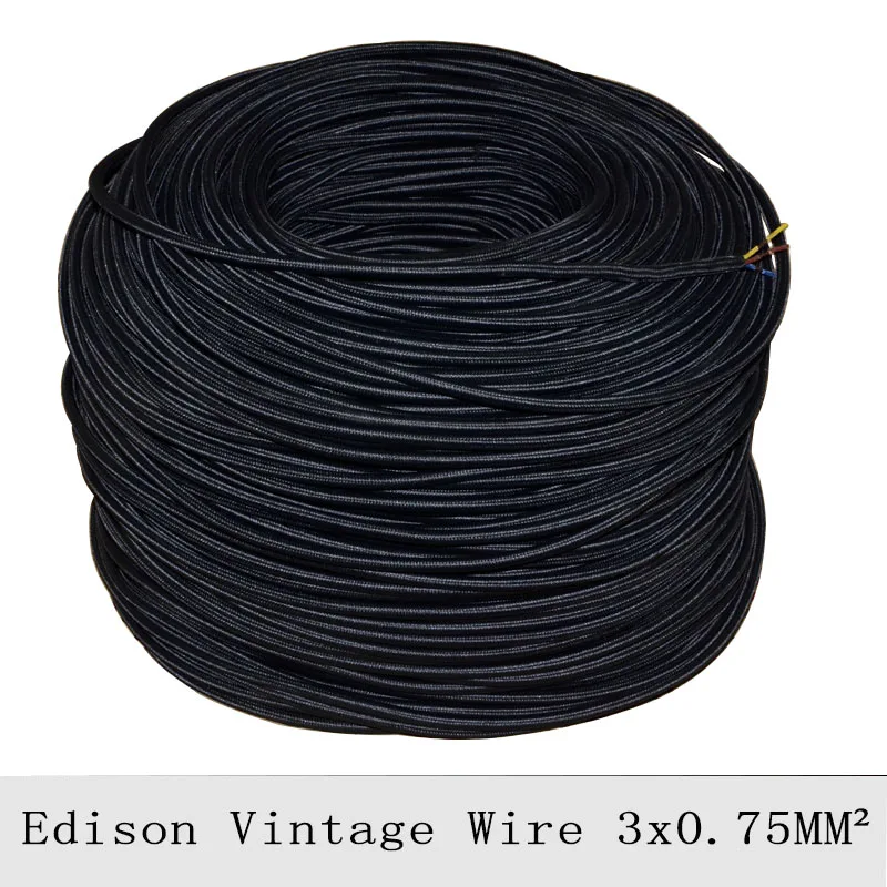 3*0.75mm2 Vintage Lamp Cord Black Braided Electrical Wire Retro Pendant Light Lamp Wire 3 Core Fabric Wire Cable Power Cord 10M
3*0.75mm2 Vintage Lamp Cord Black Braided Electrical Wire Retro Pendant Light Lamp Wire 3 Core Fabric Wire Cable Power Cord 10M