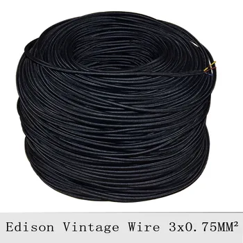 3*0.75mm2 Vintage Lamp Cord Black Braided Electrical Wire Retro Pendant Light Lamp Wire 3 Core Fabric Wire Cable Power Cord 10M
3*0.75mm2 Vintage Lamp Cord Black Braided Electrical Wire Retro Pendant Light Lamp Wire 3 Core Fabric Wire Cable Power Cord 10M