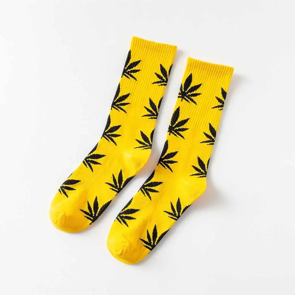 Fashion-1Pair-comfortable-high-quality-cotton-socks-hemp-leaf-maple-leaves-casual-long-weed-crew-socks(15)