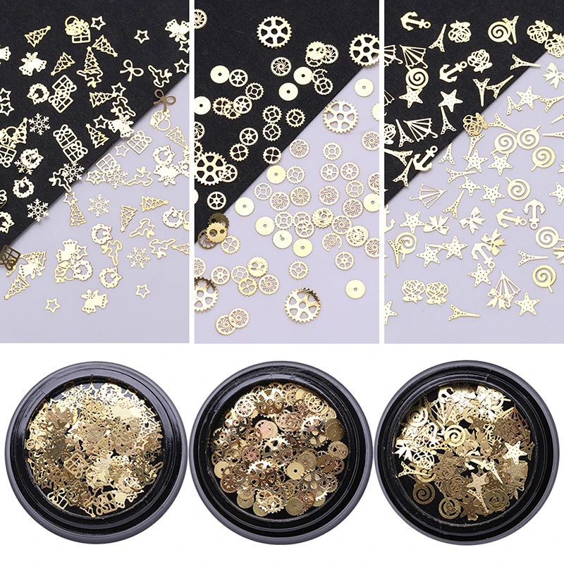 1 Box Metal Christmas Nail Decoration Snowflake Bell Ring Nails Art 3D Tips Decoraions Gold Star DIY Manicure Set
1 Box Metal Christmas Nail Decoration Snowflake Bell Ring Nails Art 3D Tips Decoraions Gold Star DIY Manicure Set