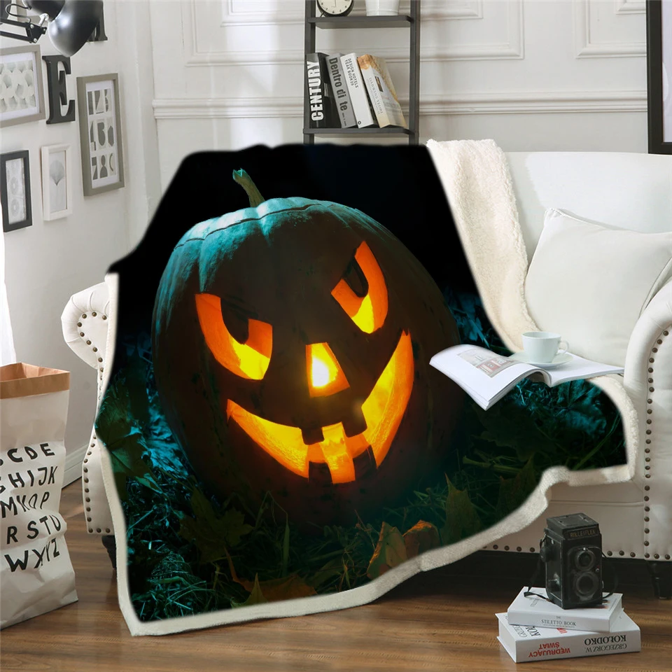 Cartoon Pumpkin Kids Sherpa Throw Blanket Flowers Cobweb Nightmare Bedspread for Halloween Plush Blanket on Sofa
Cartoon Pumpkin Kids Sherpa Throw Blanket Flowers Cobweb Nightmare Bedspread for Halloween Plush Blanket on Sofa