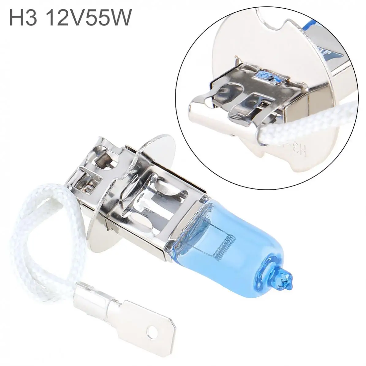 12V H3 5000K 55W White Light Super Bright Car Xenon Halogen Lamp Auto Front Headlight Fog Bulb
12V H3 5000K 55W White Light Super Bright Car Xenon Halogen Lamp Auto Front Headlight Fog Bulb