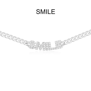 SLJELY Fashion Designer Letter SMILE Chain Necklace 925 Sterling Silver Cubic Zirconia Alphabet Choker Fine Women Jewelry Gift
SLJELY Fashion Designer Letter SMILE Chain Necklace 925 Sterling Silver Cubic Zirconia Alphabet Choker Fine Women Jewelry Gift