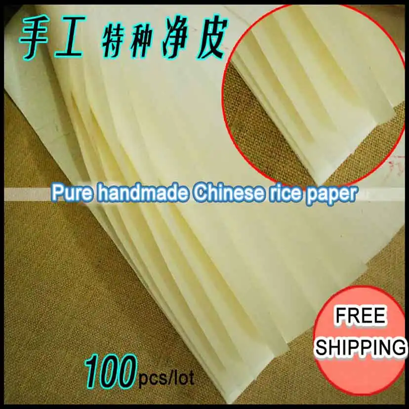 Free shipping 100 pcs/lot 64*134cm hand-made white Chinese rice paper Xuan for painting and decoupage | Канцтовары для офиса и