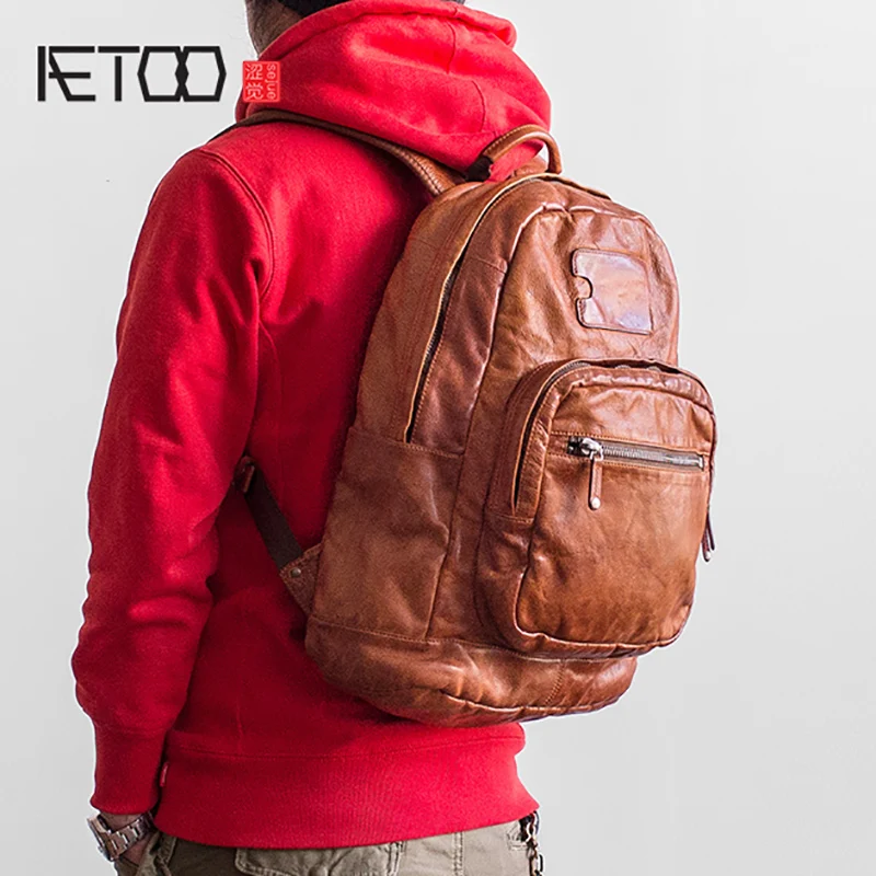 AETOO Bright color! First layer leather backpack genuine leather men's backpack
AETOO Bright color! First layer leather backpack genuine leather men's backpack