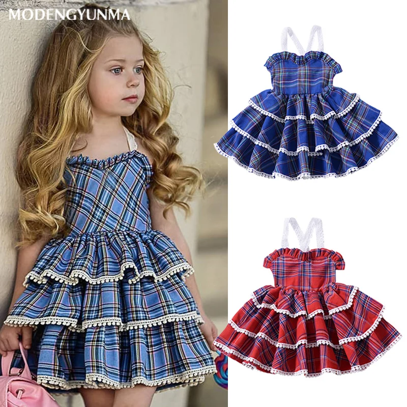 Cute Baby Girl Strap Dress Watermelon Pattern Summer Girls Kid Cotton Sundresses