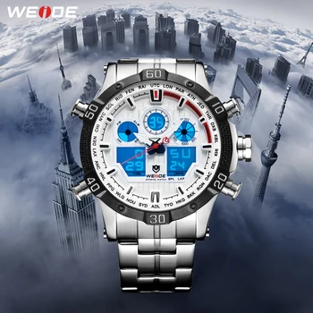 WEIDE Men Relogio Watch Back Light Alarm Digital Auto Date Chronograph Quartz Analog Stainless Steel Relogio Military Wristwatch
WEIDE Men Relogio Watch Back Light Alarm Digital Auto Date Chronograph Quartz Analog Stainless Steel Relogio Military Wristwatch