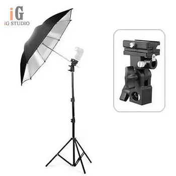 3 in 1 Flash Bracket B Mount + 33" Black & Silver Reflective Umbrella Kit flash kit and 302 light stand
3 in 1 Flash Bracket B Mount + 33" Black & Silver Reflective Umbrella Kit flash kit and 302 light stand