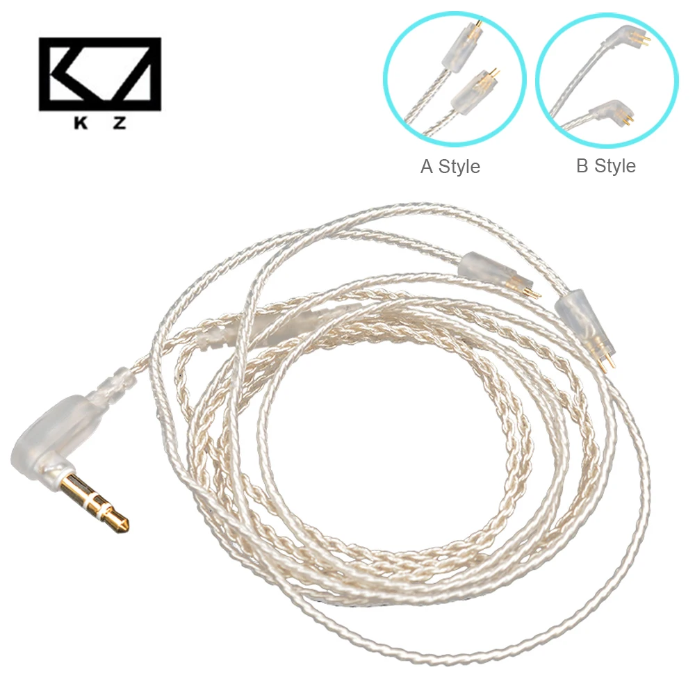 KZ ZS10/ZSA/ZS6 Silver Upgrade Earphone Cable Detachable Audio Cord 3.5mm 3-pole Jack 0.75mm 2 Pin Headphone Wire For ZS5/ED16
KZ ZS10/ZSA/ZS6 Silver Upgrade Earphone Cable Detachable Audio Cord 3.5mm 3-pole Jack 0.75mm 2 Pin Headphone Wire For ZS5/ED16