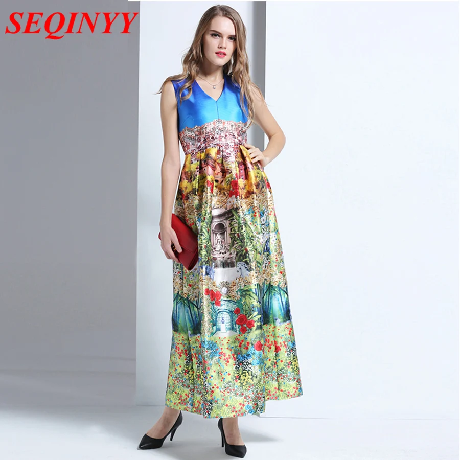 Sexy Long Dress 2017 Summer Women Sleeveless Sophisticated Print Maxi V-neck Pretty Big Swing Slim Mid-Calf New Dress
Sexy Long Dress 2017 Summer Women Sleeveless Sophisticated Print Maxi V-neck Pretty Big Swing Slim Mid-Calf New Dress