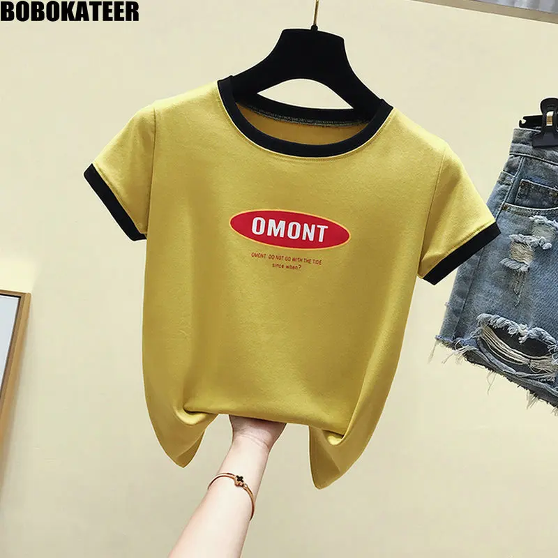 BOBOKATEER Vintage Cotton T shirt Women Clothes 2019 Summer Printed White Tshirt Yellow Top Slim Tee Shirt Femme Short Sleeve
BOBOKATEER Vintage Cotton T shirt Women Clothes 2019 Summer Printed White Tshirt Yellow Top Slim Tee Shirt Femme Short Sleeve