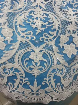 high quality tulle lace guipure lace fabric new design LJY-80502 sequins African lace fabric for wedding dress
high quality tulle lace guipure lace fabric new design LJY-80502 sequins African lace fabric for wedding dress