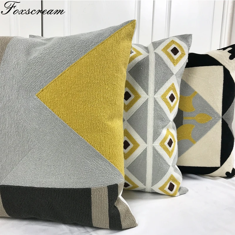 Grey Embroidery Cushion Cover Geometric Moroccan Pillow Case with Embroidered For SofaThrow Pillows Home Decor 45*45cm
Grey Embroidery Cushion Cover Geometric Moroccan Pillow Case with Embroidered For SofaThrow Pillows Home Decor 45*45cm
