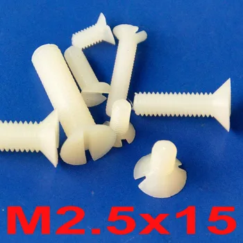 ( 100 pcs/lot ) Metric M2.5 x 15mm Nylon Slotted Flat Head Countersunk CSK Screw.
( 100 pcs/lot ) Metric M2.5 x 15mm Nylon Slotted Flat Head Countersunk CSK Screw.
