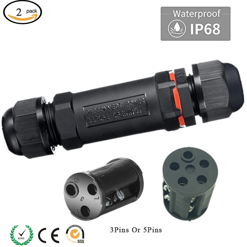 2Pack IP68 Waterproof Junction Box Wire Connector Outdoor Electrical Junction Box For 3pin or 5pin Cable Wire Gland Sleeve
2Pack IP68 Waterproof Junction Box Wire Connector Outdoor Electrical Junction Box For 3pin or 5pin Cable Wire Gland Sleeve