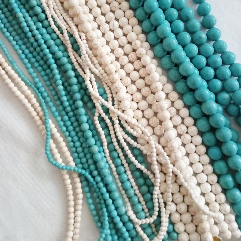 Blue Turquoises Stone 3/4/6/8/10/12MM Natural White Howlite Stone Turquoises Beads For Bracelet Necklace DIY Jewelry Loose Beads
Blue Turquoises Stone 3/4/6/8/10/12MM Natural White Howlite Stone Turquoises Beads For Bracelet Necklace DIY Jewelry Loose Beads