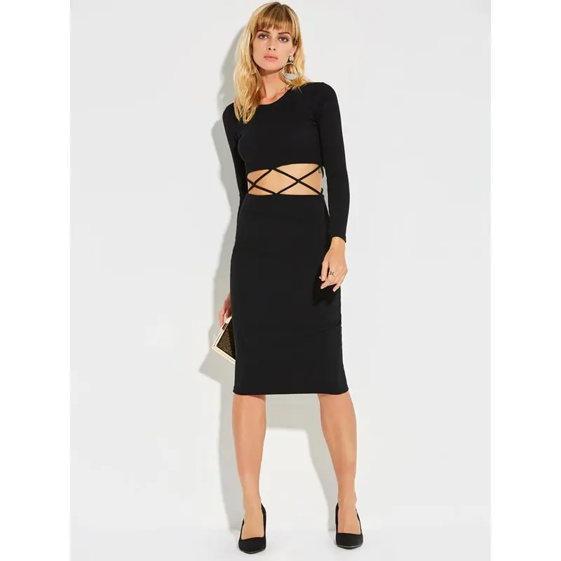 2019 Plusee Fashion Sexy Hollow Bodycon dress Round Neck Girls One Size Black Office Dress
2019 Plusee Fashion Sexy Hollow Bodycon dress Round Neck Girls One Size Black Office Dress