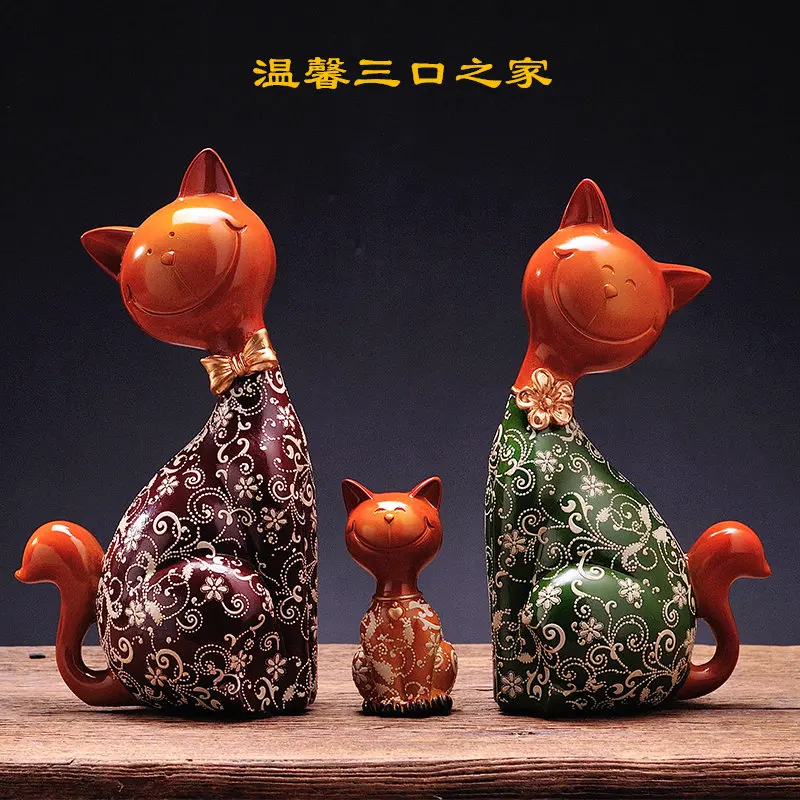 The European family of three Lucky cat living room decor TV cabinet crafts ornaments Home Furnishing wedding gift
The European family of three Lucky cat living room decor TV cabinet crafts ornaments Home Furnishing wedding gift