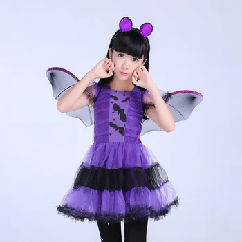 Halloween purple elastic dress of cute girl children cosplay little devil costume
Halloween purple elastic dress of cute girl children cosplay little devil costume