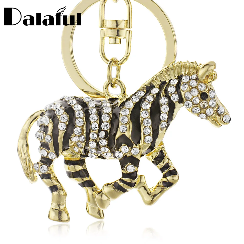 Dalaful Black Zebra Horse Crystal Rhinestone Metal Bag Pendant Key chains Holder women Keyrings Keychains For Car K180
Dalaful Black Zebra Horse Crystal Rhinestone Metal Bag Pendant Key chains Holder women Keyrings Keychains For Car K180