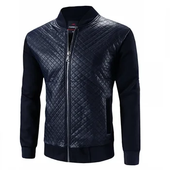 New Men Black Jacket Navy Coats Plus size Pu Leather Crewneck Bomber Jacket Patchwork Slim Fit Long Sleeve Spring Overcoats 3XL
New Men Black Jacket Navy Coats Plus size Pu Leather Crewneck Bomber Jacket Patchwork Slim Fit Long Sleeve Spring Overcoats 3XL