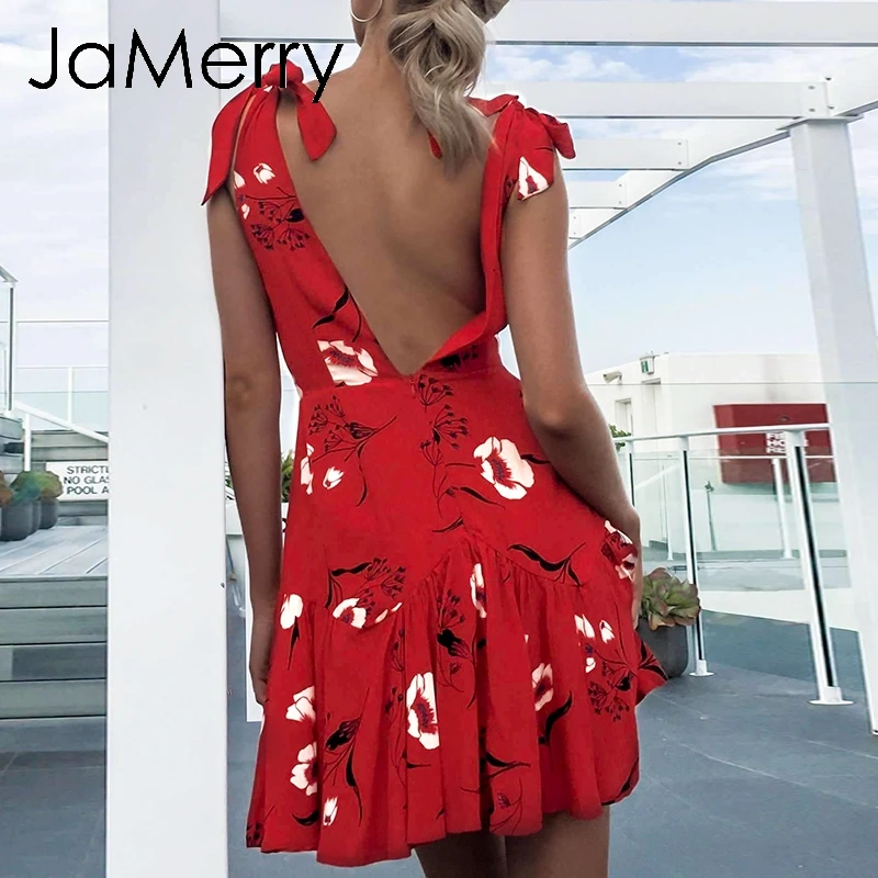 JaMerry Vintage boho sexy floral print women short dress Ruffled lace up female mini dress Bohemian summer casual sundress 2019
JaMerry Vintage boho sexy floral print women short dress Ruffled lace up female mini dress Bohemian summer casual sundress 2019