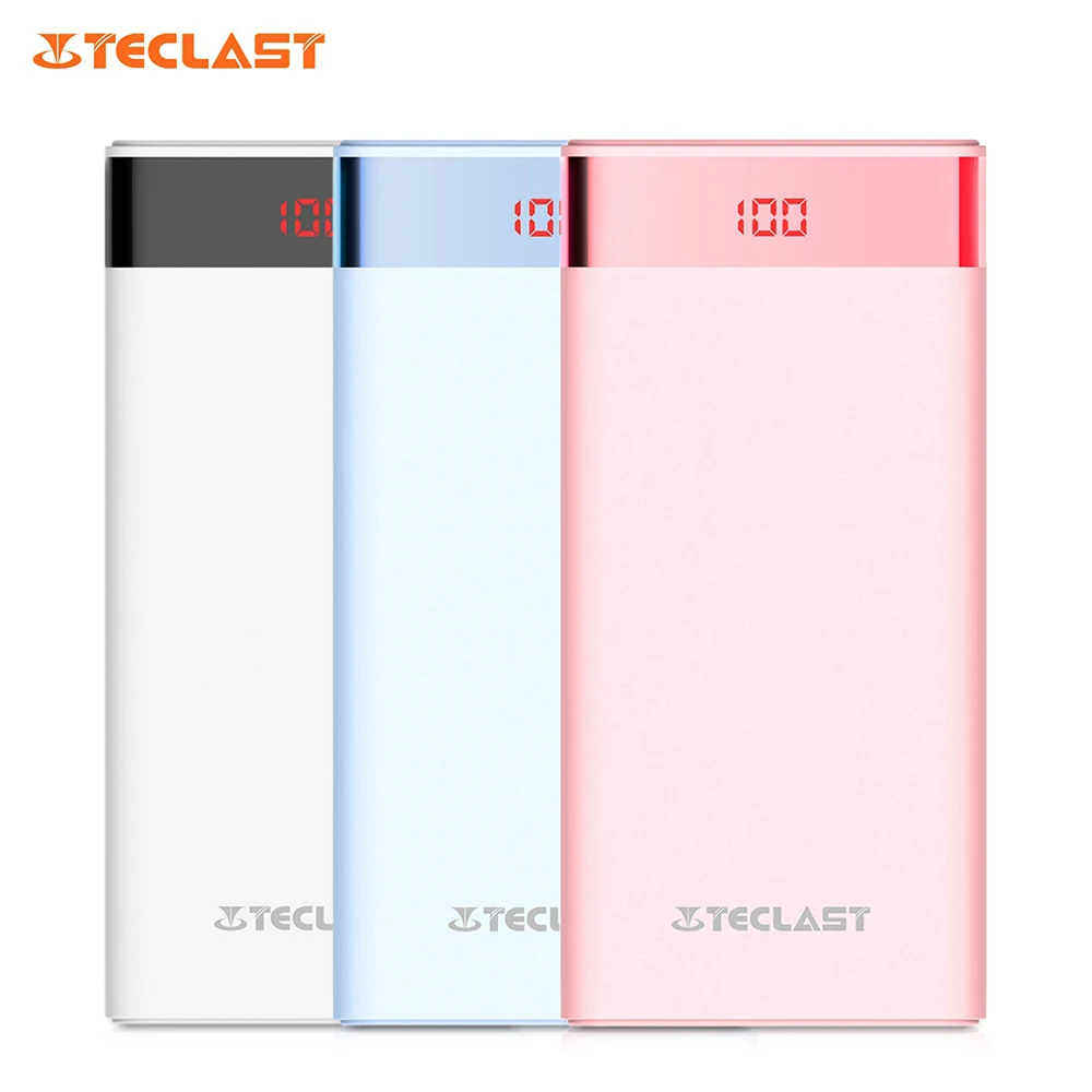 Teclast 20000mAh Power Bank 8 Pin Micro USB Input Dual Output 2.1A External Battery Charger with LED Digital Display
Teclast 20000mAh Power Bank 8 Pin Micro USB Input Dual Output 2.1A External Battery Charger with LED Digital Display