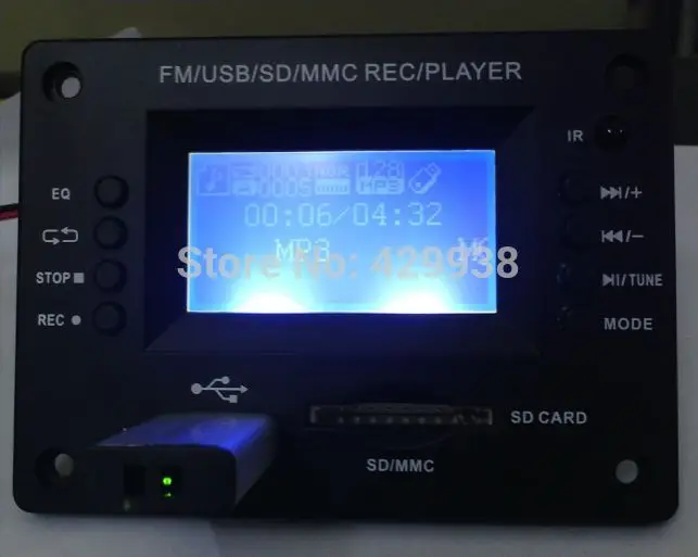Mp3 display decoder board 12v with USB / MMC REC / PLAYER Bluetooth can insert U disk SD card Radio
Mp3 display decoder board 12v with USB / MMC REC / PLAYER Bluetooth can insert U disk SD card Radio