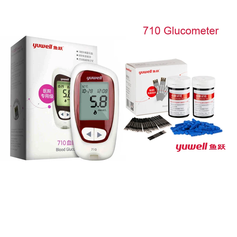YUWELL 710 kit Diabets Blood Glucometer with 50pcs Blood sugar Test strips 50pcs Blood Lancet pen Detect Glucose Blood Diabetic
YUWELL 710 kit Diabets Blood Glucometer with 50pcs Blood sugar Test strips 50pcs Blood Lancet pen Detect Glucose Blood Diabetic
