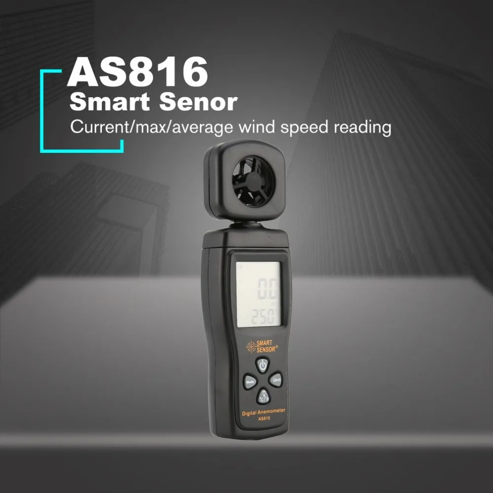 Smart Senor AS816 Digital Anemometer Thermometer Wind Air Speed Gauge Meter Windmeter Temperature Tester Poratable Measuring
Smart Senor AS816 Digital Anemometer Thermometer Wind Air Speed Gauge Meter Windmeter Temperature Tester Poratable Measuring