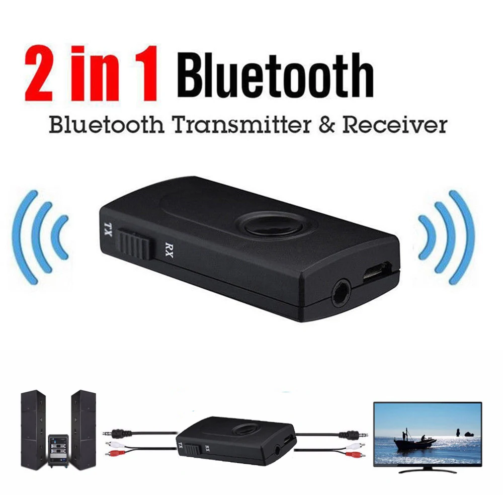 Фото Беспроводной Bluetooth V4 передатчик и приемник адаптер стерео 3 5 мм аудио музыкальный