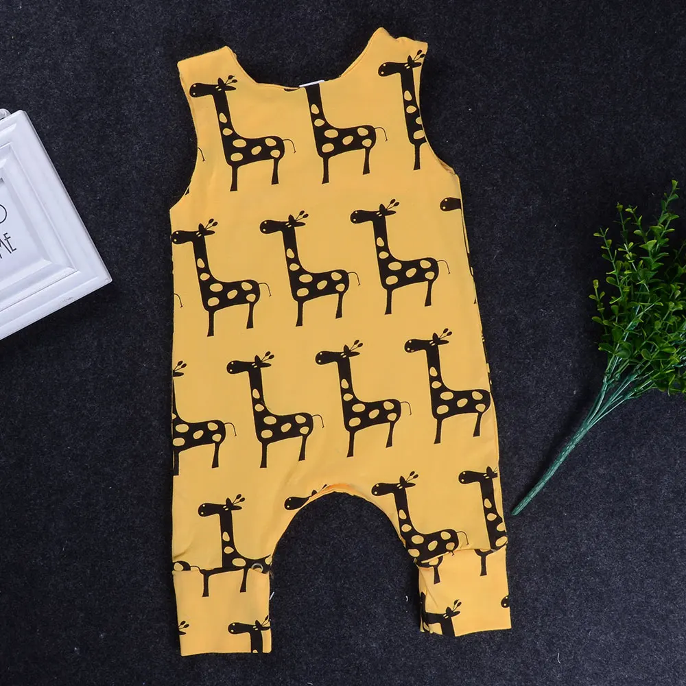 Newborn Baby Rompers Cartoon Giraffe Short Sleeve Yellow Cotton bebe Jumpsuit Boy Girl Baby Clothes
Newborn Baby Rompers Cartoon Giraffe Short Sleeve Yellow Cotton bebe Jumpsuit Boy Girl Baby Clothes