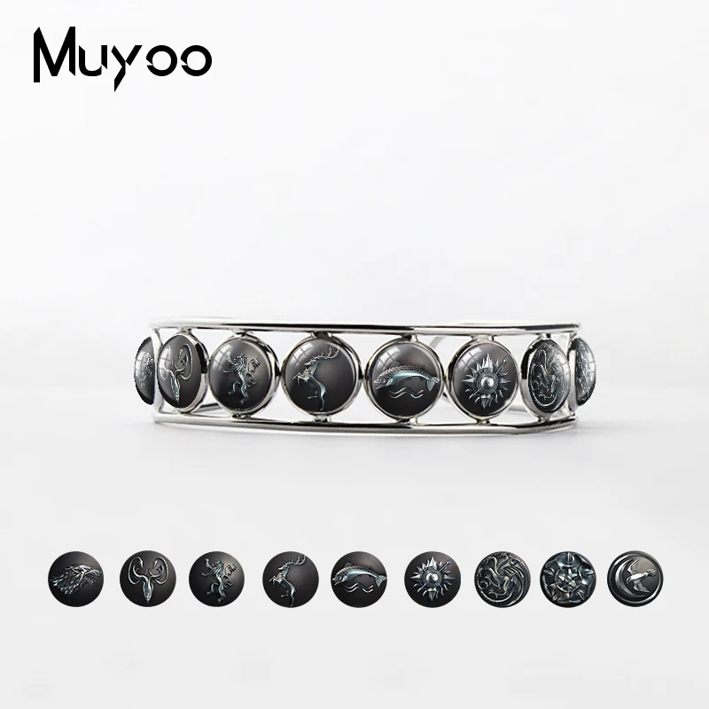 2019 New Arrival Game of Thrones Bangle Fashion Jewelry Glass Dome Dragon House of Stark Handmade Silver Bangle Cuff
2019 New Arrival Game of Thrones Bangle Fashion Jewelry Glass Dome Dragon House of Stark Handmade Silver Bangle Cuff