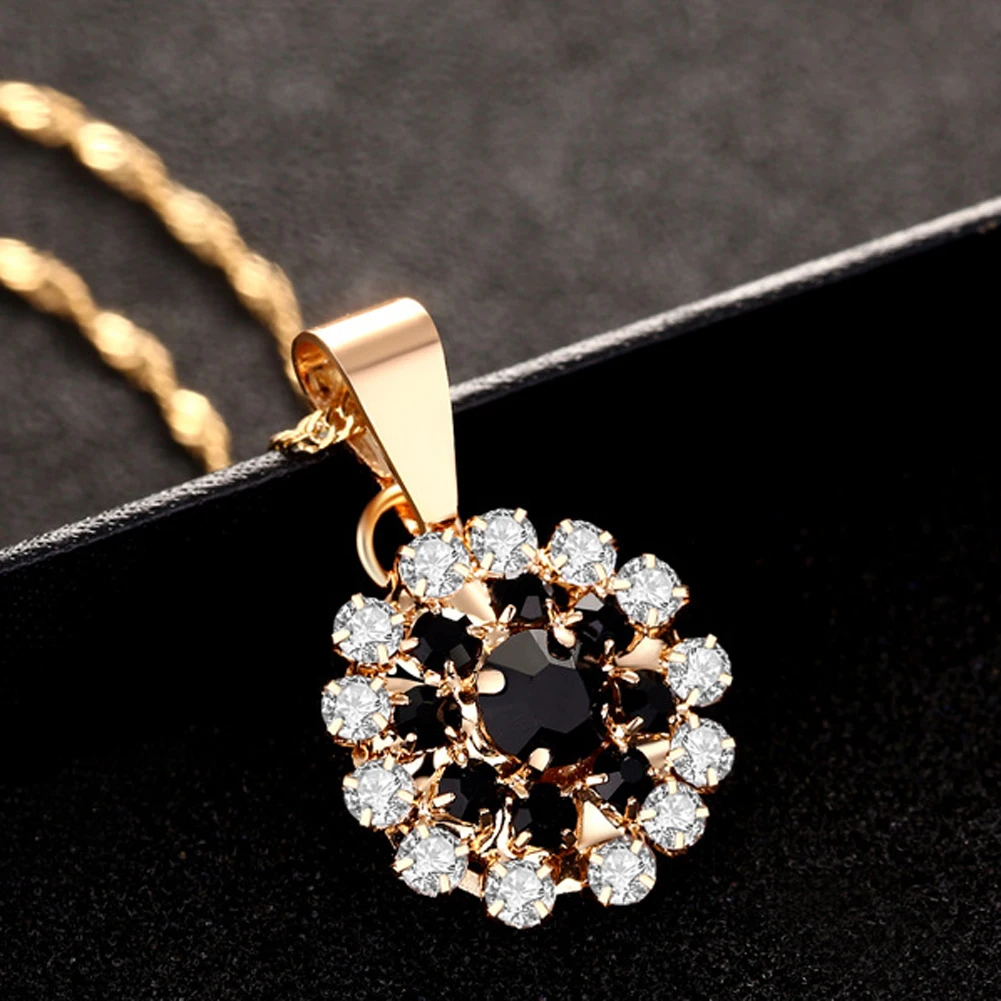 Necklace fashion jewelry Gold color charm femme black crystal cute Flowers pendants love Wedding jewelry Necklaces
Necklace fashion jewelry Gold color charm femme black crystal cute Flowers pendants love Wedding jewelry Necklaces