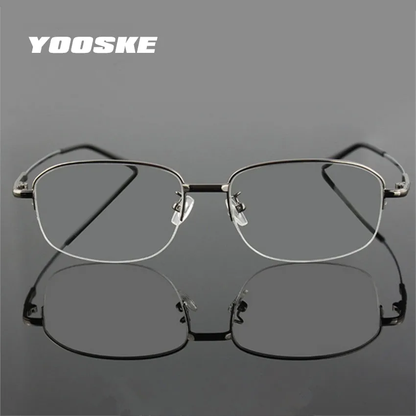 YOOSKE Memory Titanium Glasses Half Frame Optical Eyeglasses Frame Men Retro Half-frame Glasses Prescription Optical Frames
YOOSKE Memory Titanium Glasses Half Frame Optical Eyeglasses Frame Men Retro Half-frame Glasses Prescription Optical Frames
