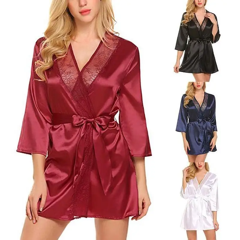 Sexy Sleepwear Home Dress Solid Mini Autumn Robes Women G-String Waist Through Lace with Sexy Lingerie High Nightwear Summer 
Sexy Sleepwear Home Dress Solid Mini Autumn Robes Women G-String Waist Through Lace with Sexy Lingerie High Nightwear Summer