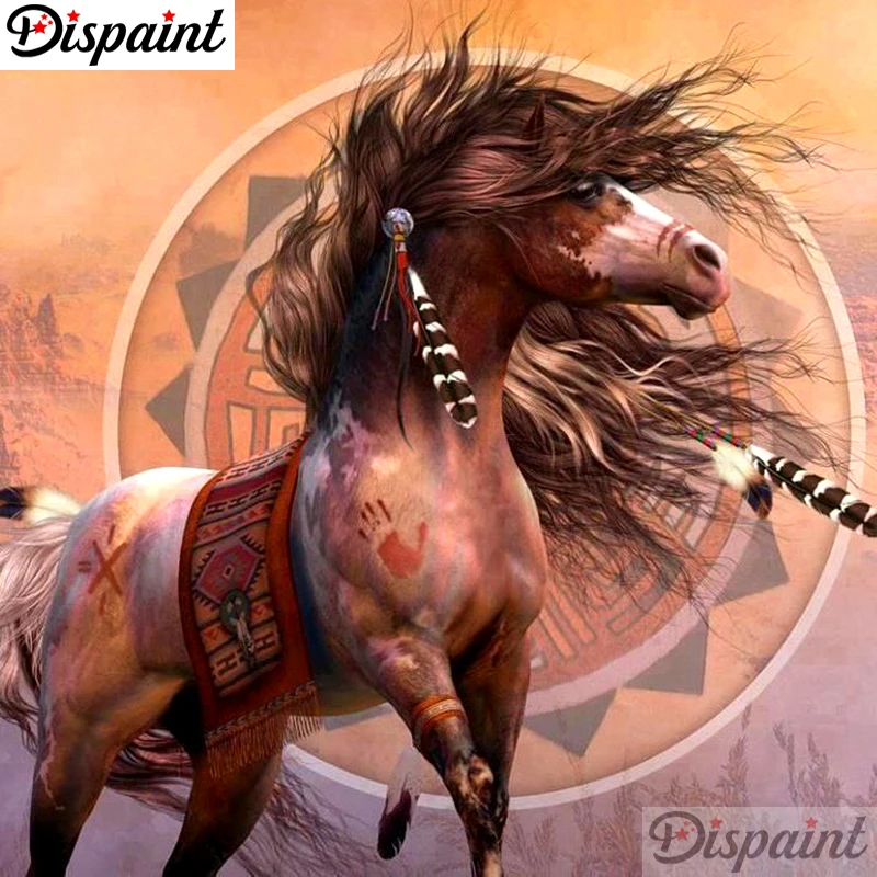 

Dispaint Full Square/Round Drill 5D DIY Diamond Painting "Animal horse" Embroidery Cross Stitch 3D Home Decor Gift A10406