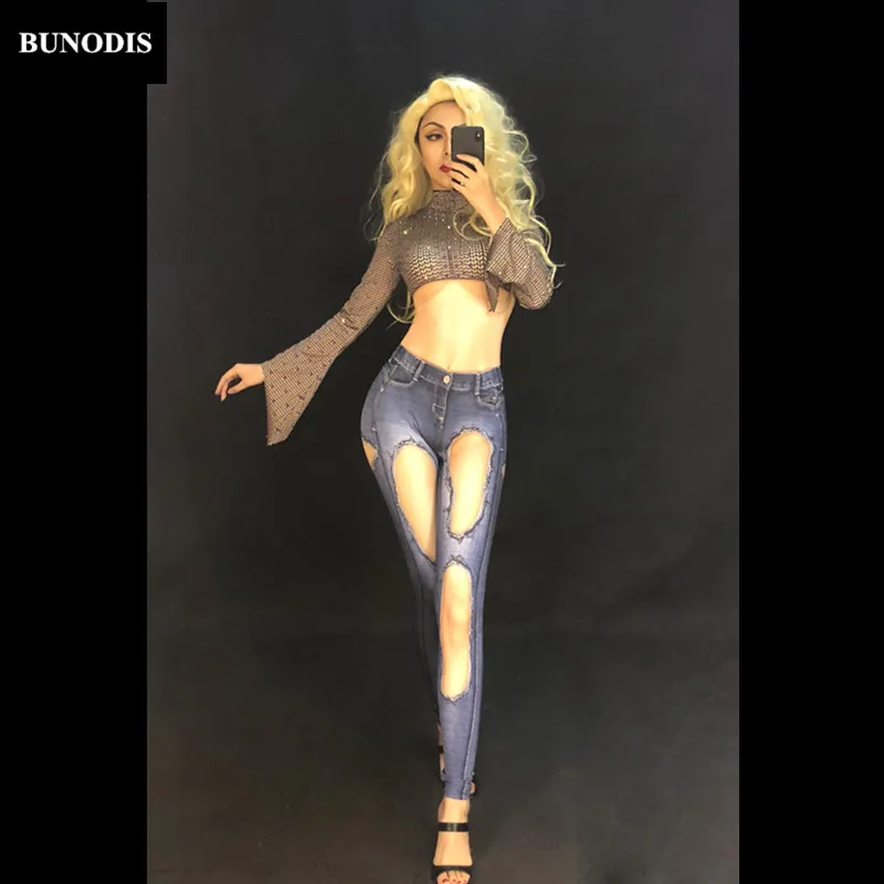 ZD351 Women Sexy Jumpsuit 3D Printed Jeans Sparkling Crystals Stage Wear Nightclub Party Performance Show Time Bling Costumes
ZD351 Women Sexy Jumpsuit 3D Printed Jeans Sparkling Crystals Stage Wear Nightclub Party Performance Show Time Bling Costumes