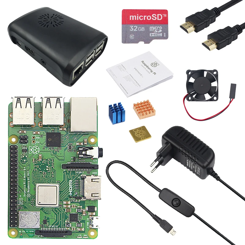 Original Raspberry Pi 3 Model B Plus On-board WiFi&Bluetooth + ABS Case + 3A Power Supply + Heat Sink for Raspberry Pi 3B Plus
Original Raspberry Pi 3 Model B Plus On-board WiFi&Bluetooth + ABS Case + 3A Power Supply + Heat Sink for Raspberry Pi 3B Plus