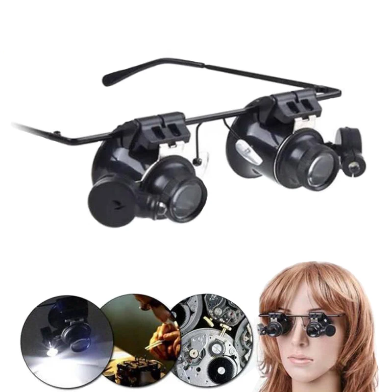 Glasses Magnifying Glass, LED Light Double Lens 20 times Eyeware Glasses Repair Maintenance Check Metal Magnifying Glass
Glasses Magnifying Glass, LED Light Double Lens 20 times Eyeware Glasses Repair Maintenance Check Metal Magnifying Glass