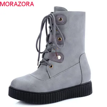 MORAZORA 2018 new arrival ankle boots for women round toe winter snow boots comfortable flat platform shoes woman big size 34-43
MORAZORA 2018 new arrival ankle boots for women round toe winter snow boots comfortable flat platform shoes woman big size 34-43