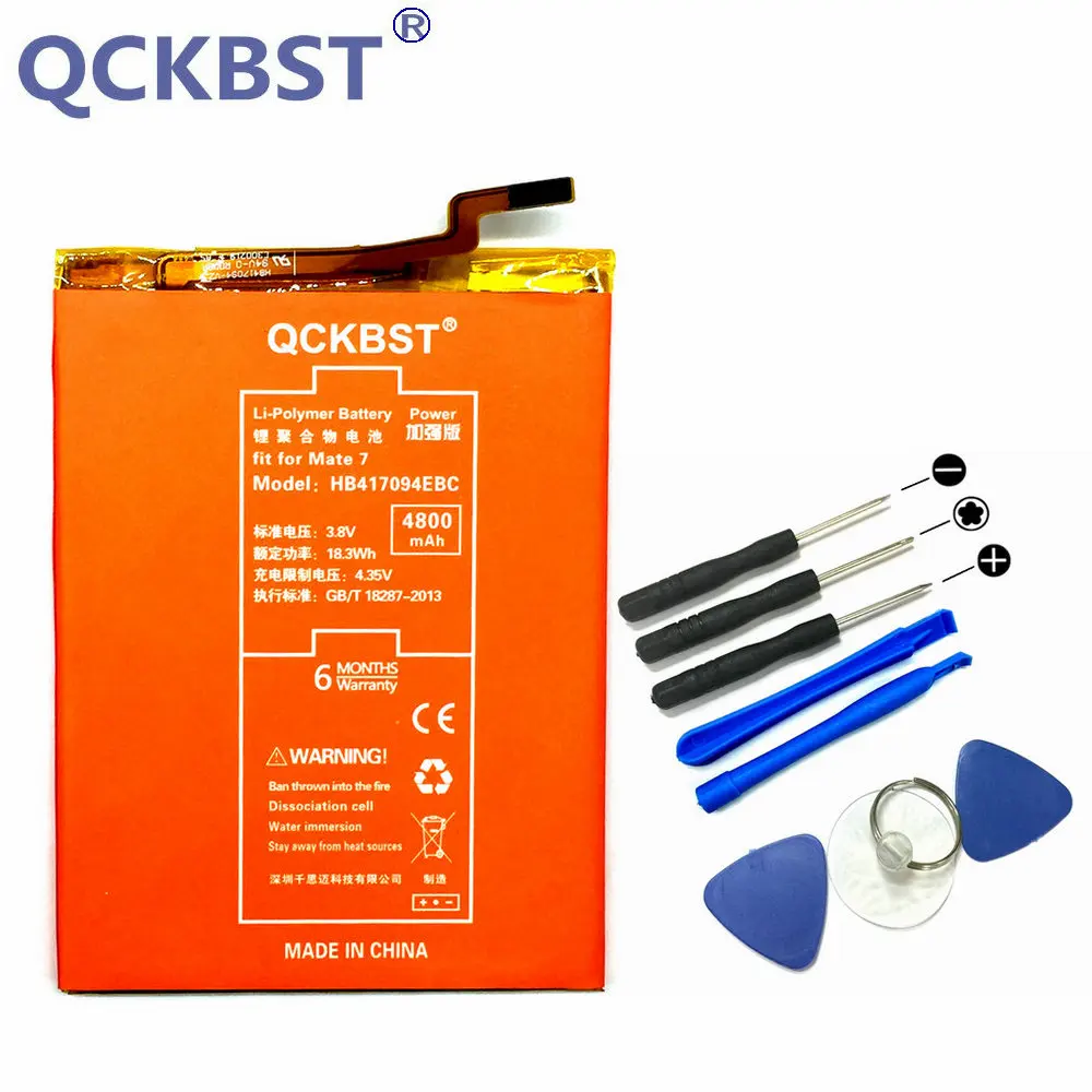 QCKBST HB417094EBC 4800mAh High Capacity Rechargeable phone battery For Huawei Ascend Mate 7 Replacement Phone Li-ion Batteries
QCKBST HB417094EBC 4800mAh High Capacity Rechargeable phone battery For Huawei Ascend Mate 7 Replacement Phone Li-ion Batteries