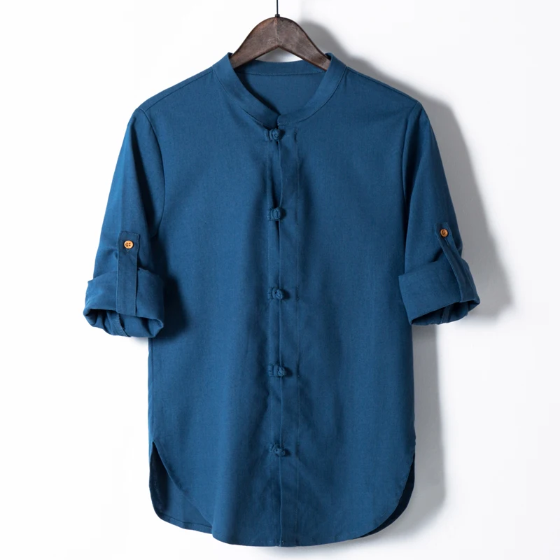 2019 Spring summer man button man's shirt male cotton Standing collar long sleeve high quality linen large size leisure shirt
2019 Spring summer man button man's shirt male cotton Standing collar long sleeve high quality linen large size leisure shirt
