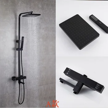 Dofaso luxury brass Black thermostatic shower mixer faucet bathroom wall shower faucet Bathtub black thermostat shower set
Dofaso luxury brass Black thermostatic shower mixer faucet bathroom wall shower faucet Bathtub black thermostat shower set