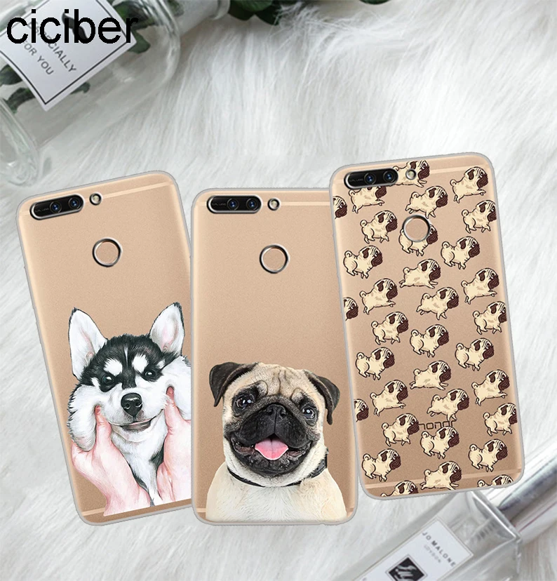 ciciber For Honor V 10 9 8 Pro Lite X C Play 7A Soft TPU Cute Pug Dog Phone Case Y 7 6 5 3 Prime 2017 2018 2019 Fundas |