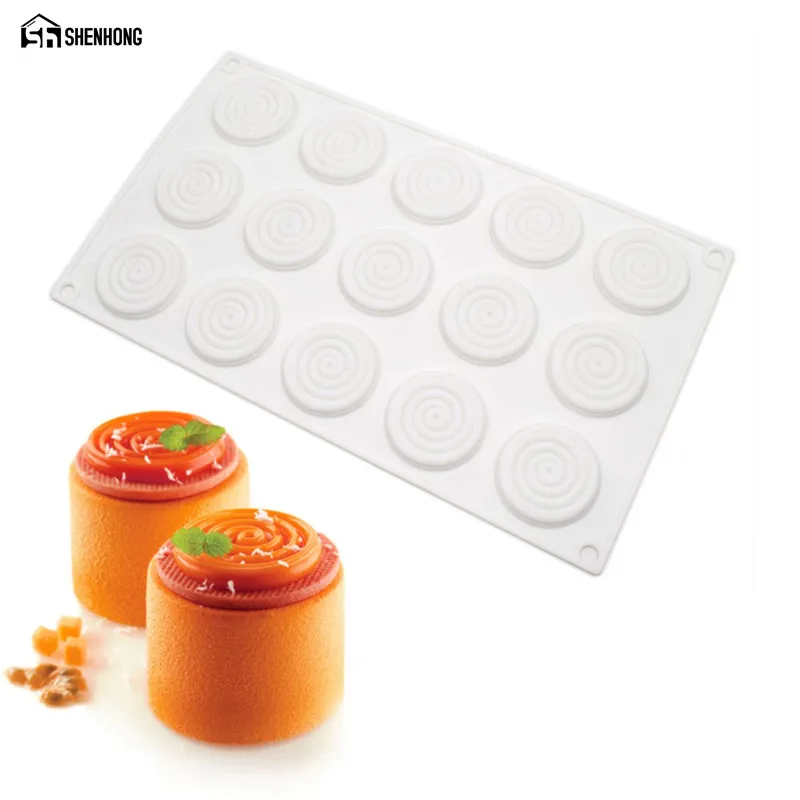 SHENHONG Spiral Shape 15 Holes 3D Silicone Mold Peach Cake Moulds Mousse For Ice Cream Chocolate Pastry Dessert Art Pan Bakeware
SHENHONG Spiral Shape 15 Holes 3D Silicone Mold Peach Cake Moulds Mousse For Ice Cream Chocolate Pastry Dessert Art Pan Bakeware