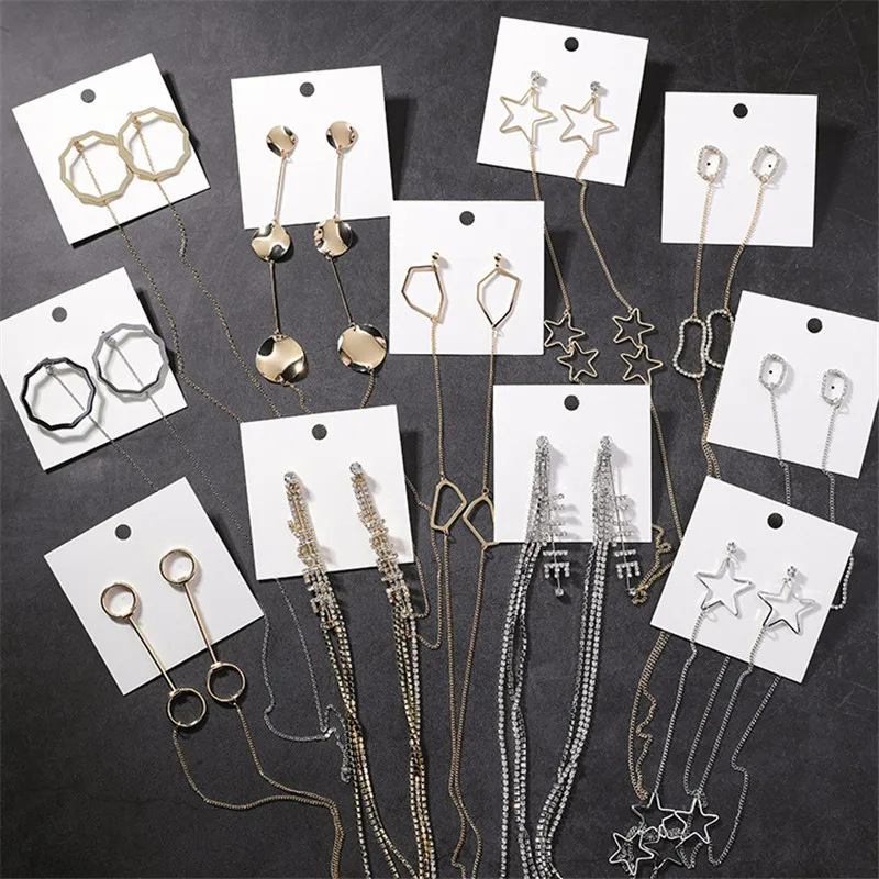 Geometric Round Stars Long Tassel Chain Siamese Drop Earrings for Women Punk Fashion Heart Hollow Exaggrated Female Ear Jewelry
Geometric Round Stars Long Tassel Chain Siamese Drop Earrings for Women Punk Fashion Heart Hollow Exaggrated Female Ear Jewelry