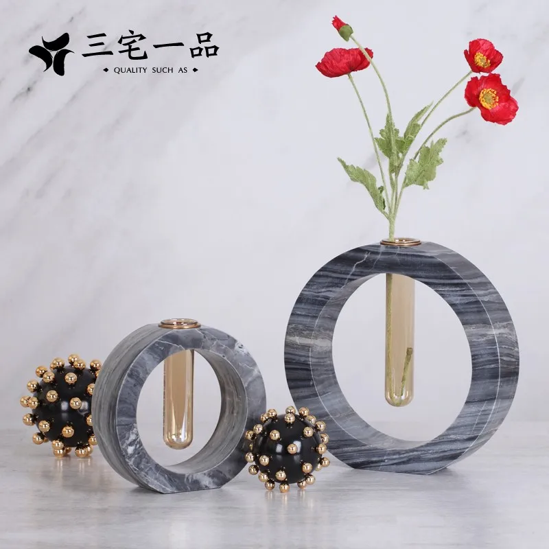 Sanzhai Yipin Modern Simple Marble Ring Art Flower Ware Model Room Hotel Apartment Decorations
Sanzhai Yipin Modern Simple Marble Ring Art Flower Ware Model Room Hotel Apartment Decorations