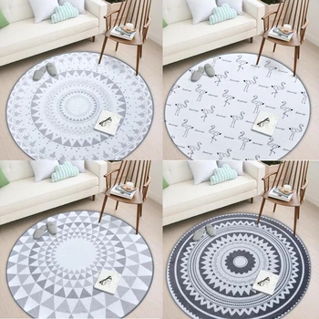 Nordic Gray Style Anti-slip Round Carpets For Living Room Coffee Table Computer Chair Area Rugs Children Play Mat Carpets
Nordic Gray Style Anti-slip Round Carpets For Living Room Coffee Table Computer Chair Area Rugs Children Play Mat Carpets